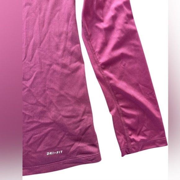 Nike Dri-FIT Burgundy Long Sleeve Athletic Running Top - Picture 7 of 10